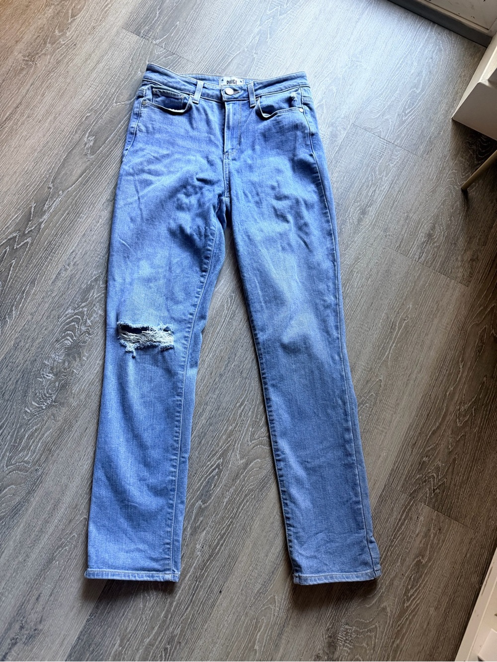 PAIGE Hoxton Slim High Rise Distressed Jeans Size 26 Blue